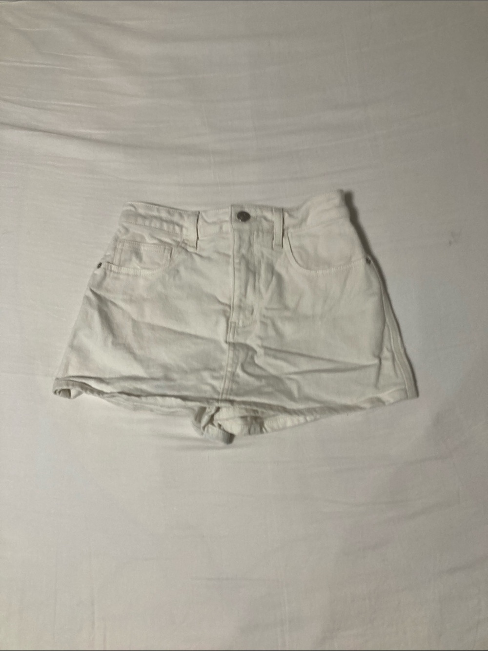 White Women's High-Waist Denim Shorts